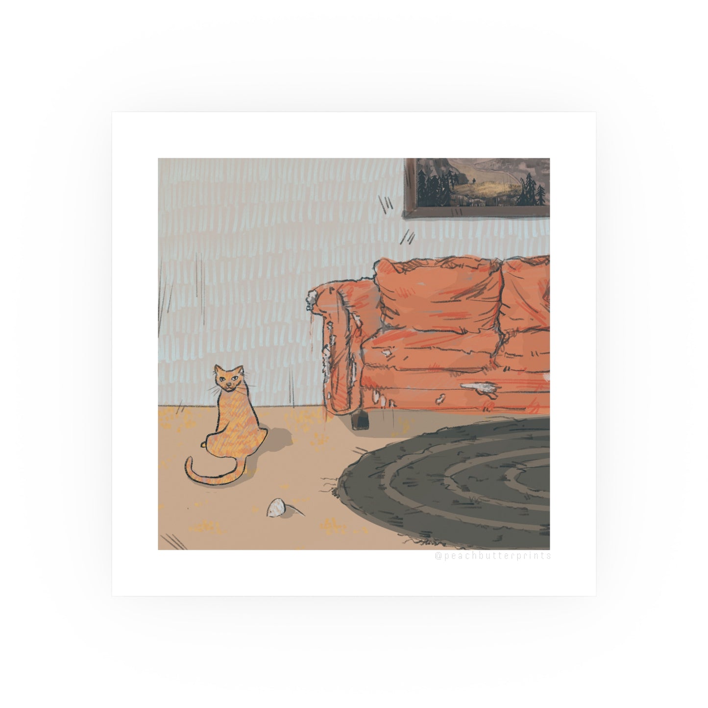Digital Illustration Print: Scratch 🐾