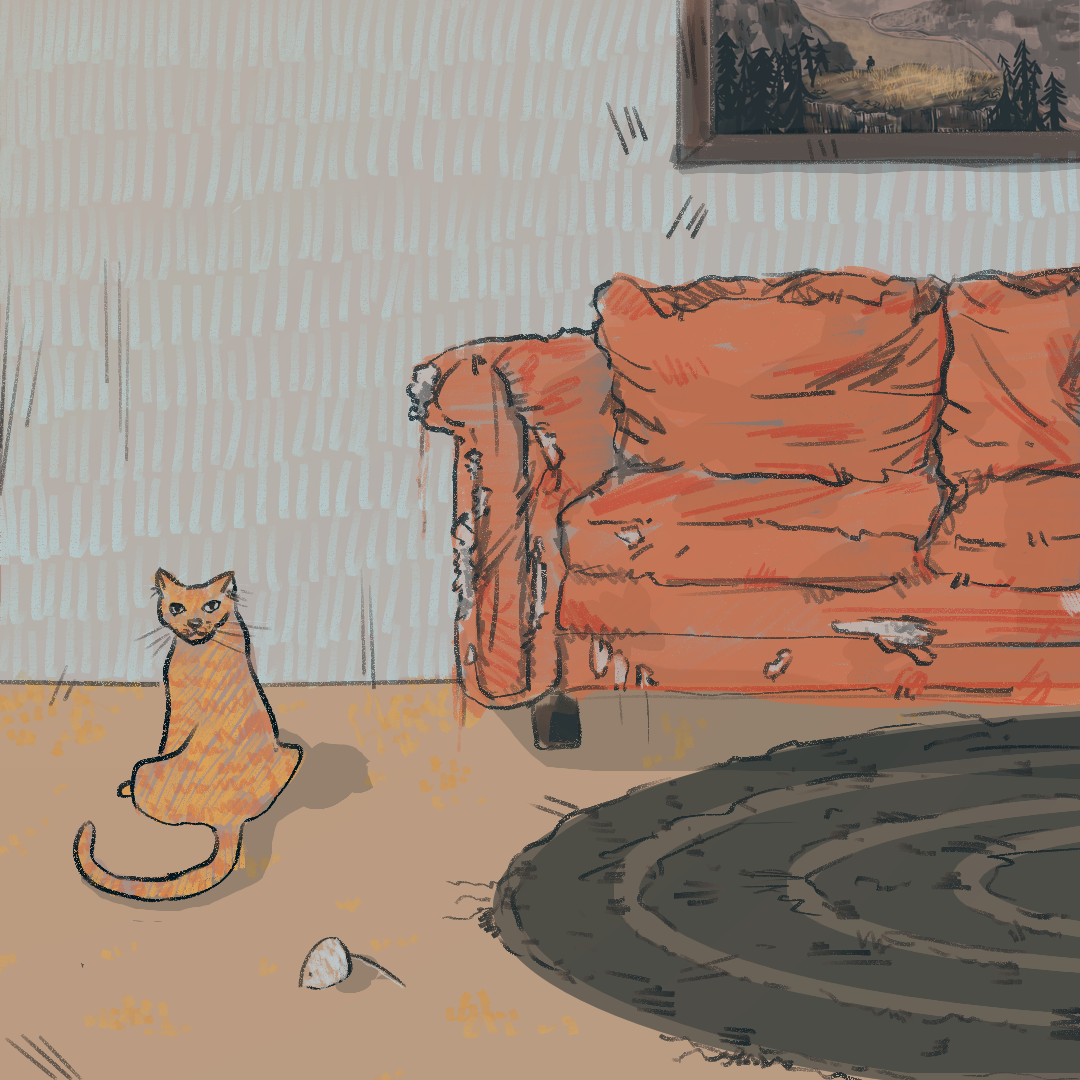 Digital Illustration Print: Scratch 🐾